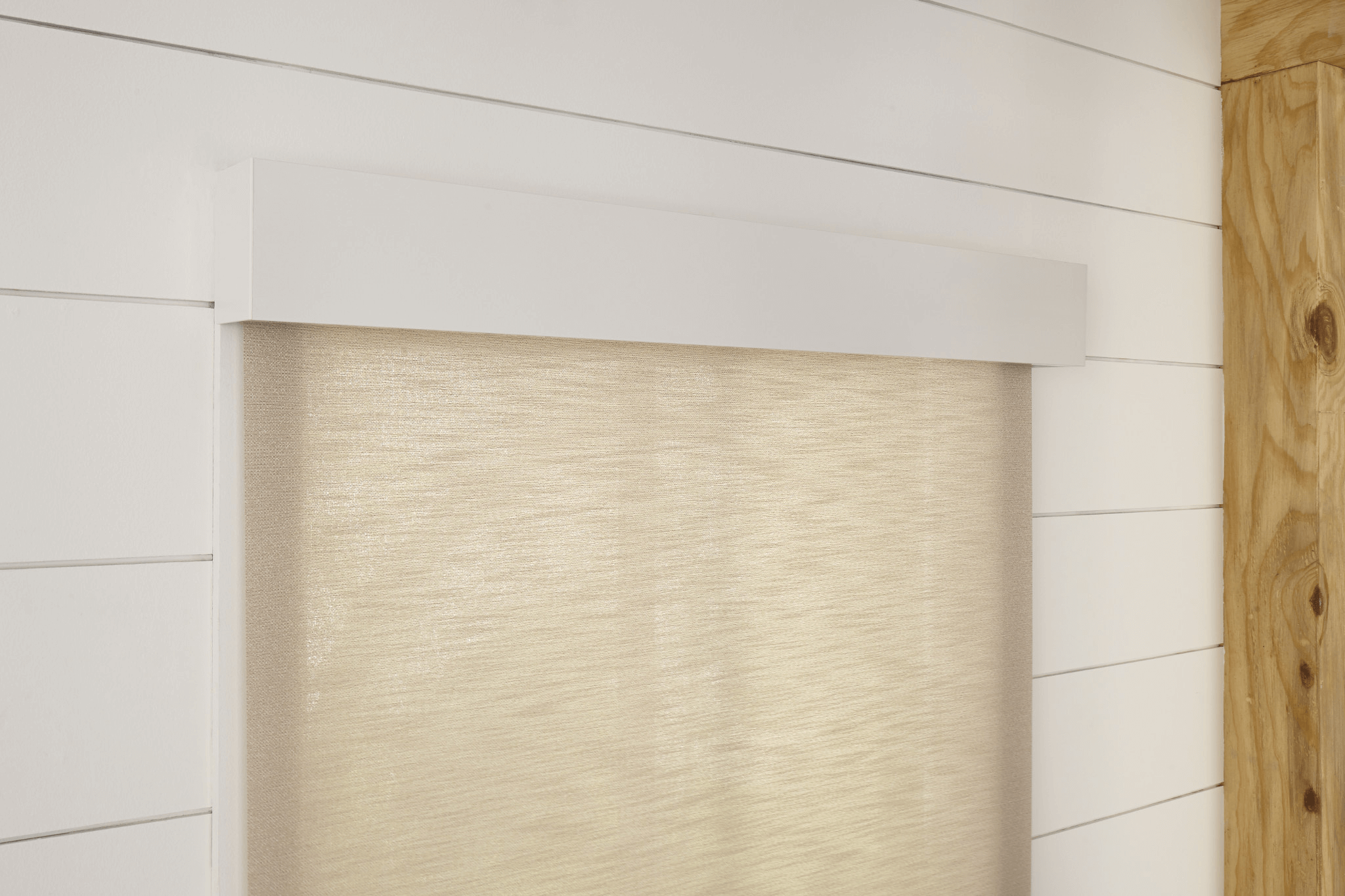 Textured roller shade with valance